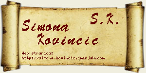 Simona Kovinčić vizit kartica